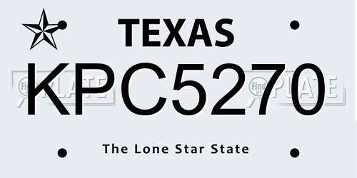 KPC5270 Texas License Plate