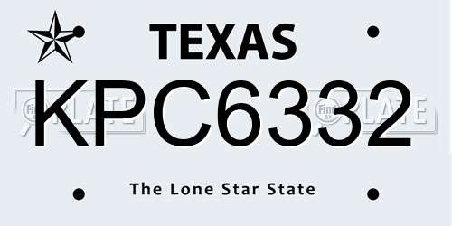 KPC6332 Texas License Plate