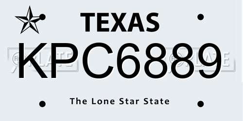 KPC6889 Texas License Plate
