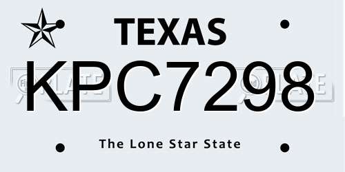 KPC7298 Texas License Plate