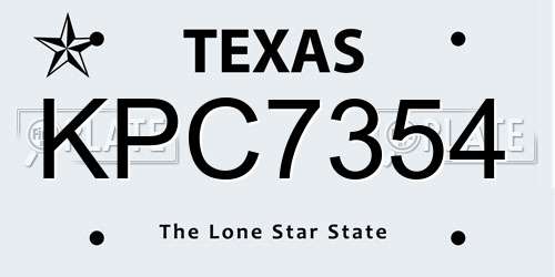 KPC7354 Texas License Plate