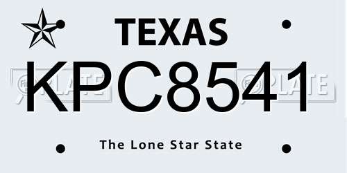 KPC8541 Texas License Plate