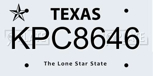 KPC8646 Texas License Plate