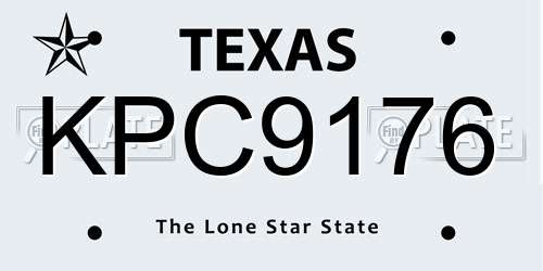 KPC9176 Texas License Plate
