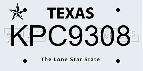 KPC9308 Texas License Plate