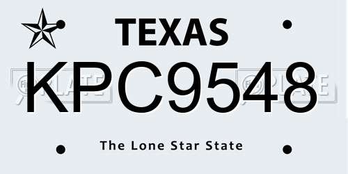 KPC9548 Texas License Plate