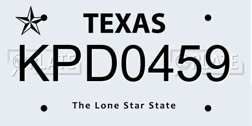 KPD0459 Texas License Plate