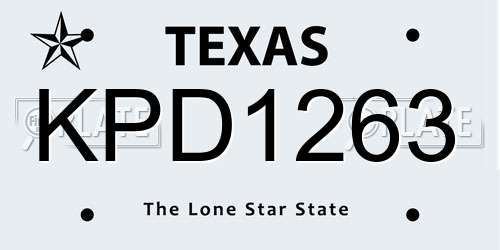KPD1263 Texas License Plate
