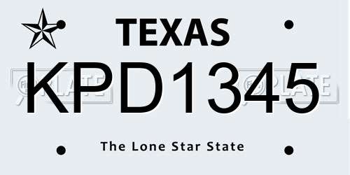 KPD1345 Texas License Plate