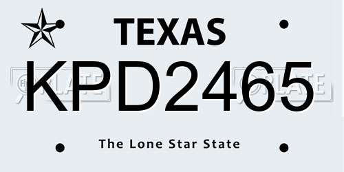 KPD2465 Texas License Plate