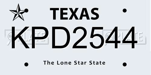 KPD2544 Texas License Plate