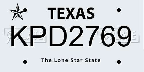 KPD2769 Texas License Plate