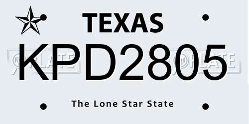 KPD2805 Texas License Plate