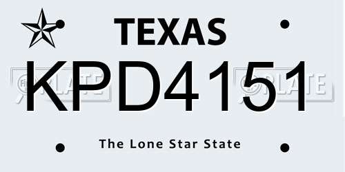 KPD4151 Texas License Plate