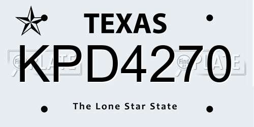 KPD4270 Texas License Plate