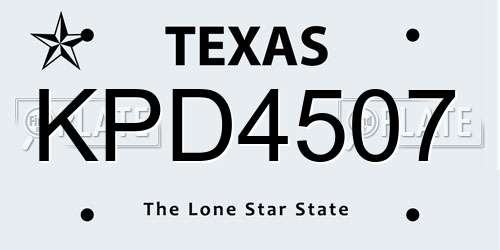 KPD4507 Texas License Plate