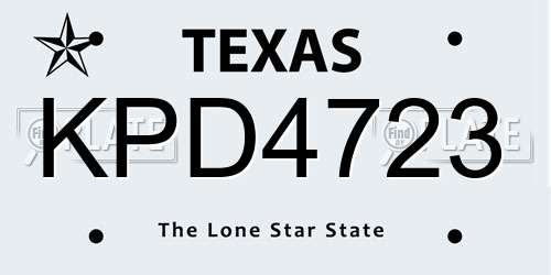 KPD4723 Texas License Plate