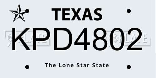 KPD4802 Texas License Plate