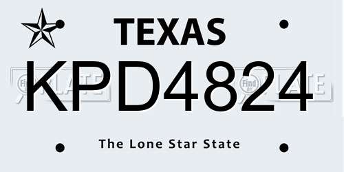 KPD4824 Texas License Plate
