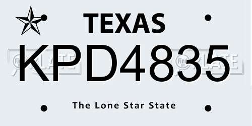 KPD4835 Texas License Plate