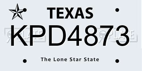 KPD4873 Texas License Plate
