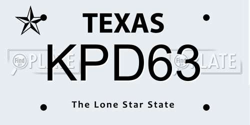 KPD63 Texas License Plate