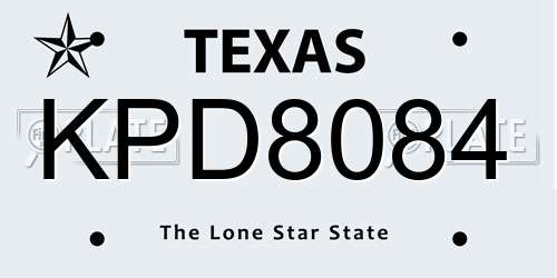 KPD8084 Texas License Plate