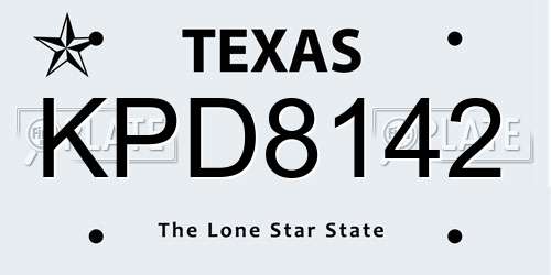 KPD8142 Texas License Plate