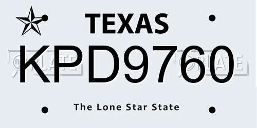 KPD9760 Texas License Plate