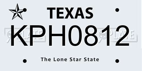 KPH0812 Texas License Plate