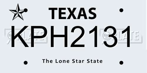 KPH2131 Texas License Plate