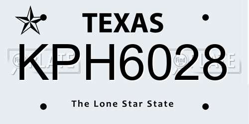 KPH6028 Texas License Plate