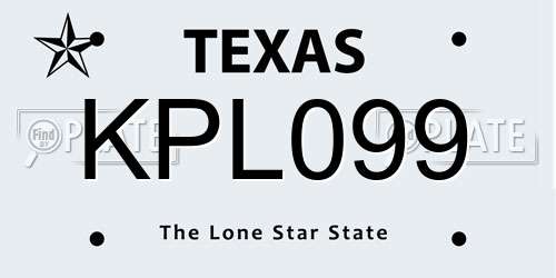 KPL099 Texas License Plate