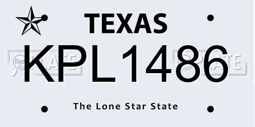 KPL1486 Texas License Plate