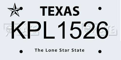 KPL1526 Texas License Plate