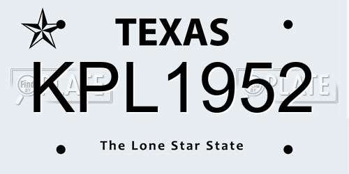 KPL1952 Texas License Plate