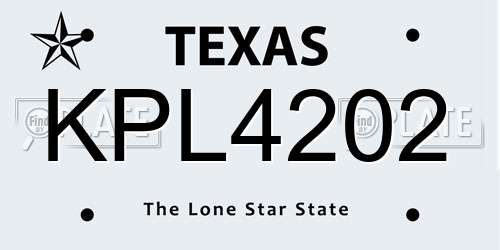 KPL4202 Texas License Plate