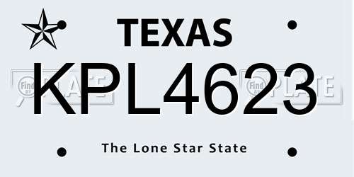 KPL4623 Texas License Plate