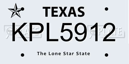 KPL5912 Texas License Plate