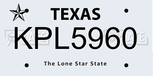 KPL5960 Texas License Plate