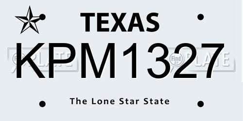 KPM1327 Texas License Plate