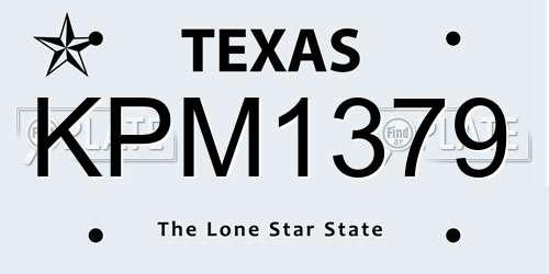KPM1379 Texas License Plate