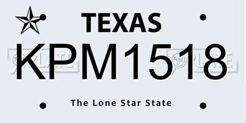 KPM1518 Texas License Plate
