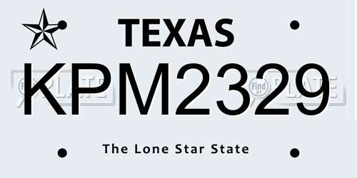 KPM2329 Texas License Plate