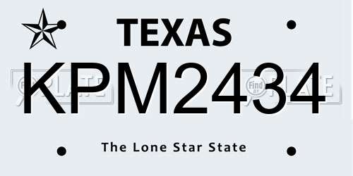 KPM2434 Texas License Plate