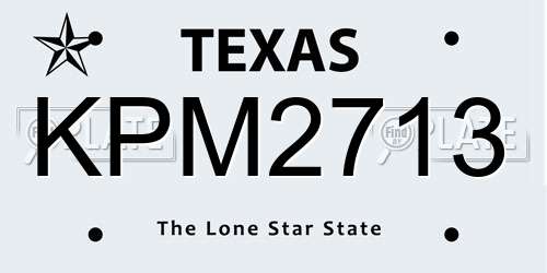 KPM2713 Texas License Plate