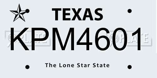KPM4601 Texas License Plate