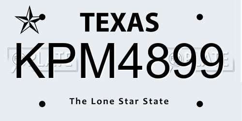 KPM4899 Texas License Plate
