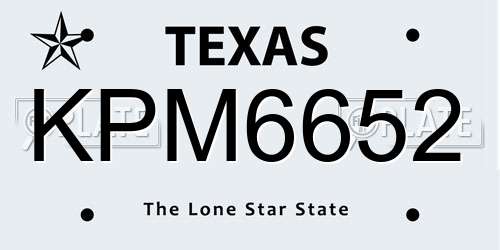 KPM6652 Texas License Plate