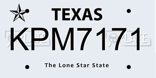 KPM7171 Texas License Plate